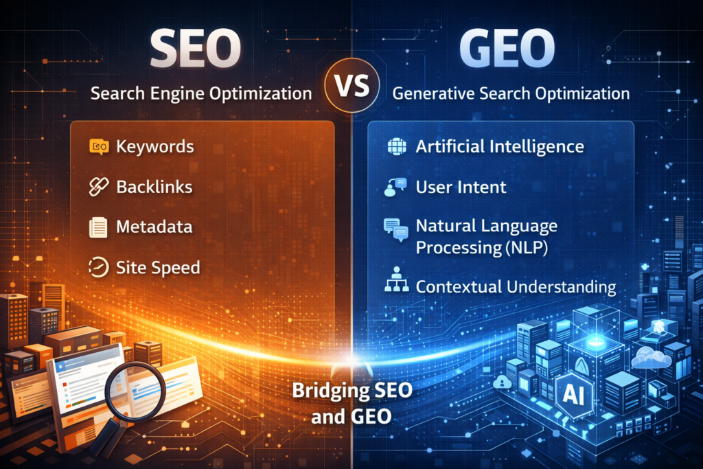 Difference and Overlap Between SEO and GEO - abhilashghodke.com
